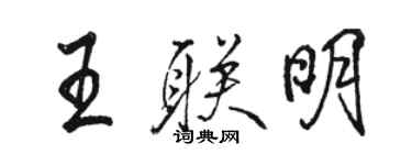 駱恆光王聯明行書個性簽名怎么寫