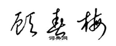 梁錦英顧春梅草書個性簽名怎么寫