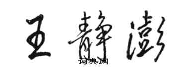 駱恆光王靜澎行書個性簽名怎么寫