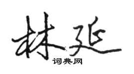 駱恆光林延行書個性簽名怎么寫
