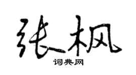 曾慶福張楓行書個性簽名怎么寫