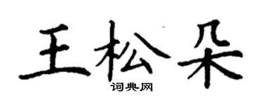 丁謙王松朵楷書個性簽名怎么寫