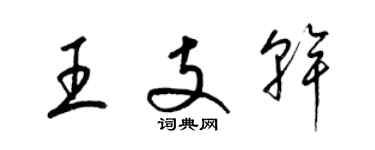 梁錦英王支幹草書個性簽名怎么寫