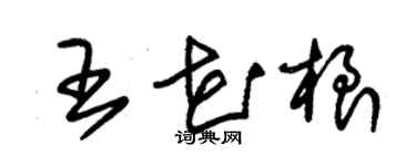 朱錫榮王花根草書個性簽名怎么寫