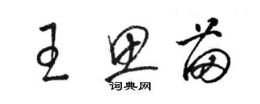 駱恆光王思苗草書個性簽名怎么寫