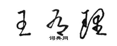 駱恆光王有理草書個性簽名怎么寫