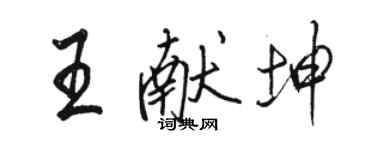 駱恆光王獻坤行書個性簽名怎么寫