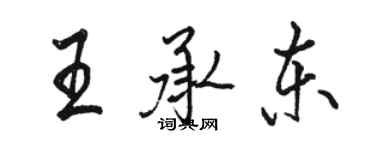 駱恆光王承東行書個性簽名怎么寫