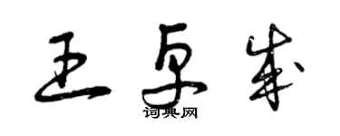 曾慶福王卓成草書個性簽名怎么寫