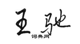 駱恆光王馳行書個性簽名怎么寫