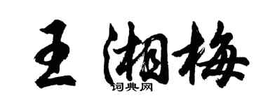 胡問遂王湘梅行書個性簽名怎么寫