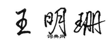 駱恆光王明珊行書個性簽名怎么寫