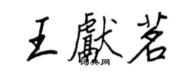 王正良王獻茗行書個性簽名怎么寫