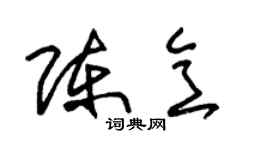 朱錫榮陳意草書個性簽名怎么寫