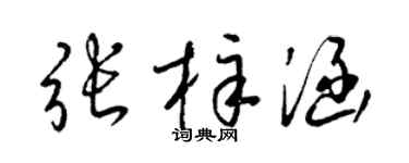 梁錦英張梓涵草書個性簽名怎么寫