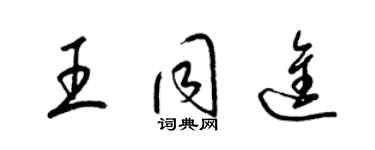 梁錦英王同進草書個性簽名怎么寫