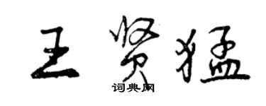 曾慶福王賢猛行書個性簽名怎么寫