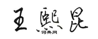 駱恆光王熙昆行書個性簽名怎么寫