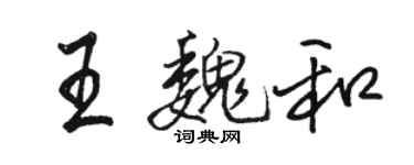 駱恆光王魏和行書個性簽名怎么寫