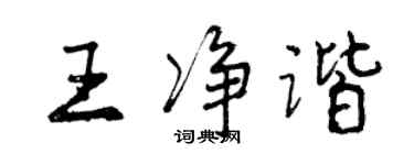 曾慶福王淨諧行書個性簽名怎么寫