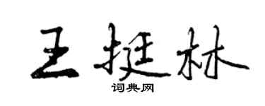 曾慶福王挺林行書個性簽名怎么寫