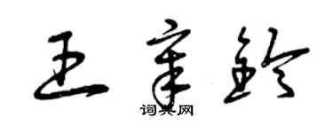 曾慶福王章鈴草書個性簽名怎么寫