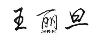 駱恆光王麗旦行書個性簽名怎么寫