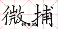 駱恆光微捕楷書怎么寫