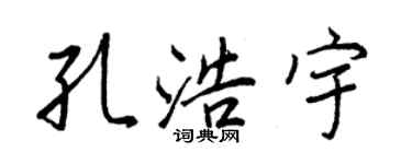 王正良孔浩宇行書個性簽名怎么寫