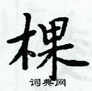 周炳元寫的硬筆楷書棵