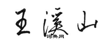 駱恆光王溪山行書個性簽名怎么寫