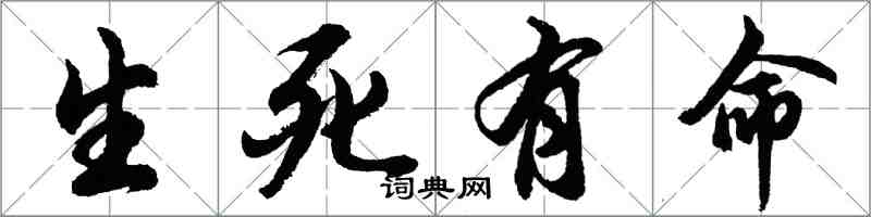 胡問遂生死有命行書怎么寫