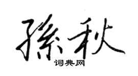 王正良孫秋行書個性簽名怎么寫