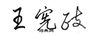 駱恆光王憲政行書個性簽名怎么寫