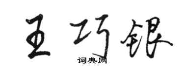 駱恆光王巧銀行書個性簽名怎么寫