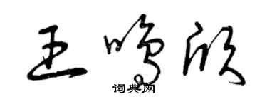 曾慶福王鳴欣草書個性簽名怎么寫
