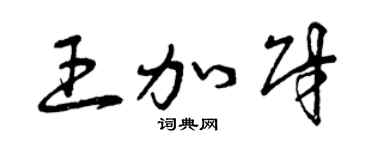 曾慶福王加財草書個性簽名怎么寫