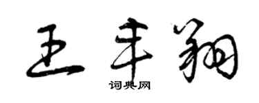 曾慶福王豐翔草書個性簽名怎么寫