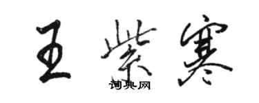 駱恆光王紫寒行書個性簽名怎么寫