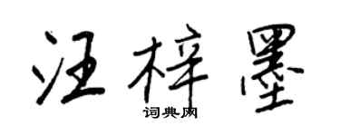 王正良汪梓墨行書個性簽名怎么寫