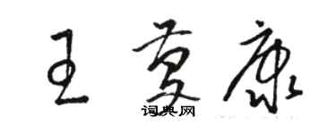 駱恆光王慶康草書個性簽名怎么寫