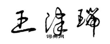 曾慶福王津瑞草書個性簽名怎么寫