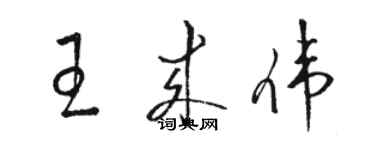 駱恆光王來偉草書個性簽名怎么寫