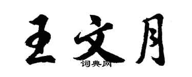 胡問遂王文月行書個性簽名怎么寫