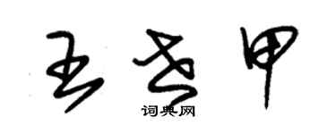 朱錫榮王世甲草書個性簽名怎么寫