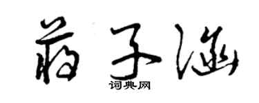 曾慶福蔣子涵草書個性簽名怎么寫