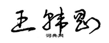 曾慶福王韓剛草書個性簽名怎么寫