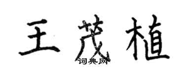 何伯昌王茂植楷書個性簽名怎么寫