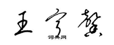 梁錦英王寧馨草書個性簽名怎么寫