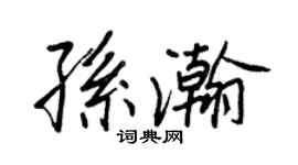 王正良孫瀚行書個性簽名怎么寫